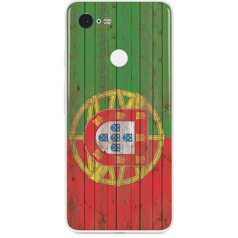 Portuguese Flag Dark Wood Google Pixel 3 Skin
